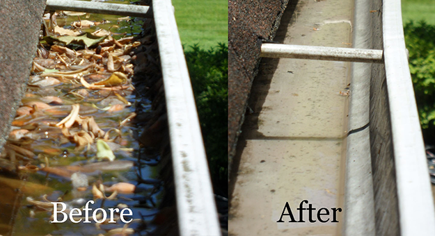 Gutter cleaning after