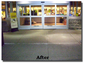 commercial concrete after gum cleaning