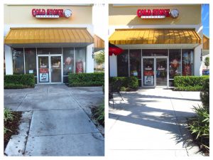 Cold Stone Before and After Pressure Cleaning