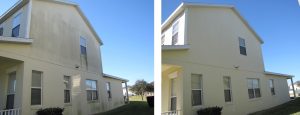 Stucco house wash before_after